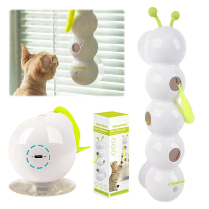 Caterpillar Teasing Cat Toy Motion Activated Kitten Toy Rechargeable Automatic Cat Toy with Tail for Indoor Cats Toy Ball