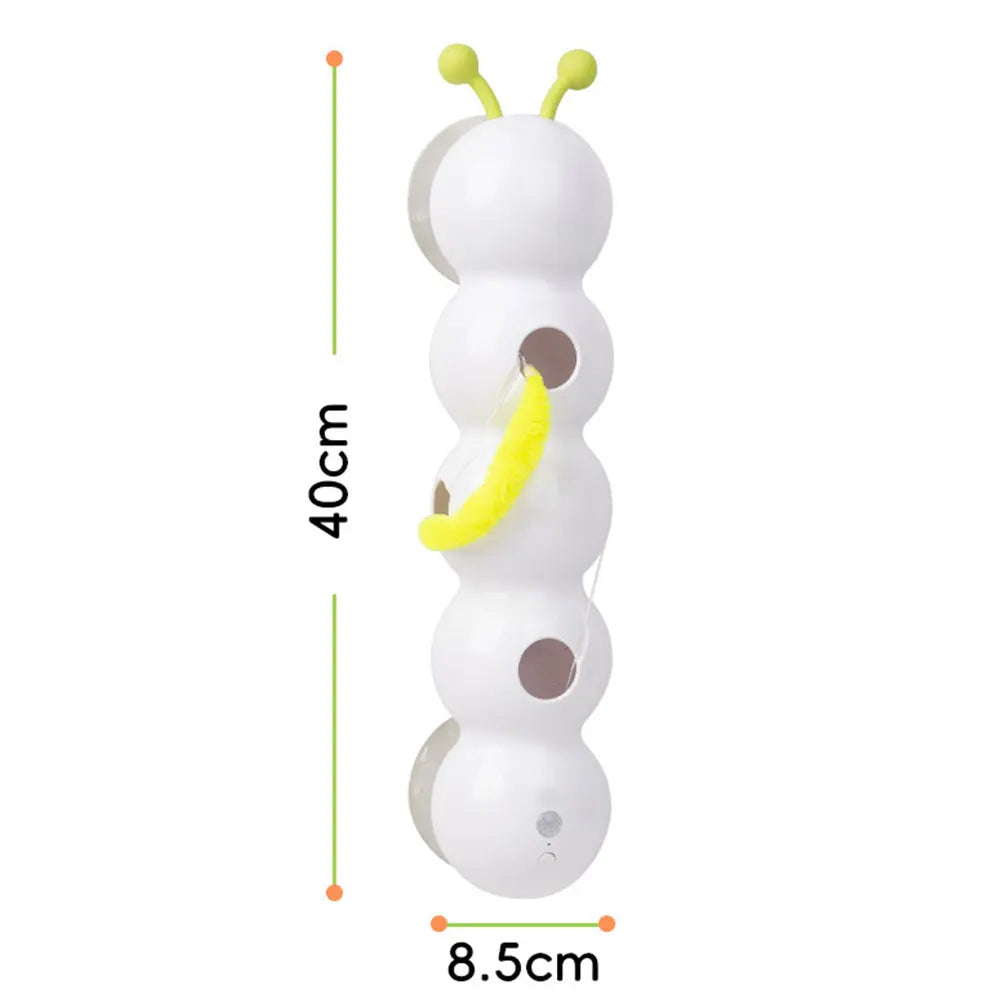 Caterpillar Teasing Cat Toy Motion Activated Kitten Toy Rechargeable Automatic Cat Toy with Tail for Indoor Cats Toy Ball