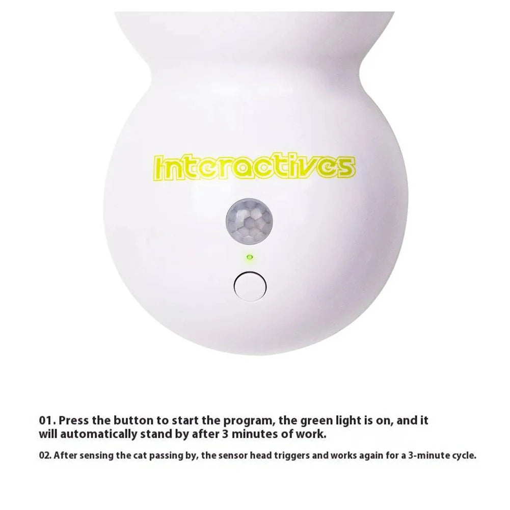 Caterpillar Teasing Cat Toy Motion Activated Kitten Toy Rechargeable Automatic Cat Toy with Tail for Indoor Cats Toy Ball