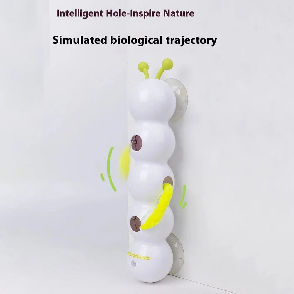 Caterpillar Teasing Cat Toy Motion Activated Kitten Toy Rechargeable Automatic Cat Toy with Tail for Indoor Cats Toy Ball