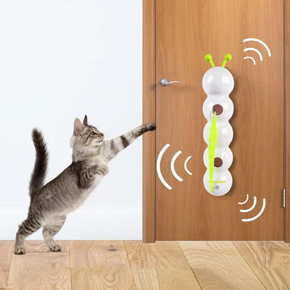 Caterpillar Teasing Cat Toy Motion Activated Kitten Toy Rechargeable Automatic Cat Toy with Tail for Indoor Cats Toy Ball
