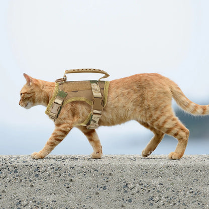 Tactical Cat Harness with Handle | Escape-Proof Outdoor Pet Vest