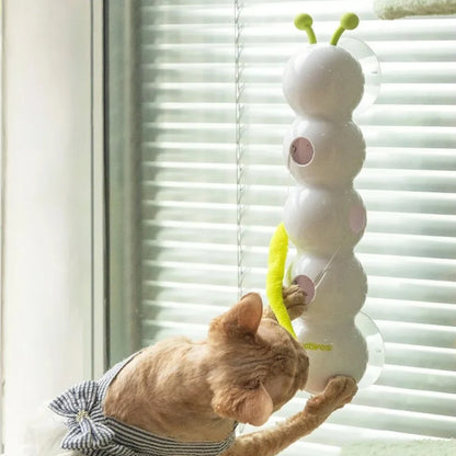 Caterpillar Teasing Cat Toy Motion Activated Kitten Toy Rechargeable Automatic Cat Toy with Tail for Indoor Cats Toy Ball
